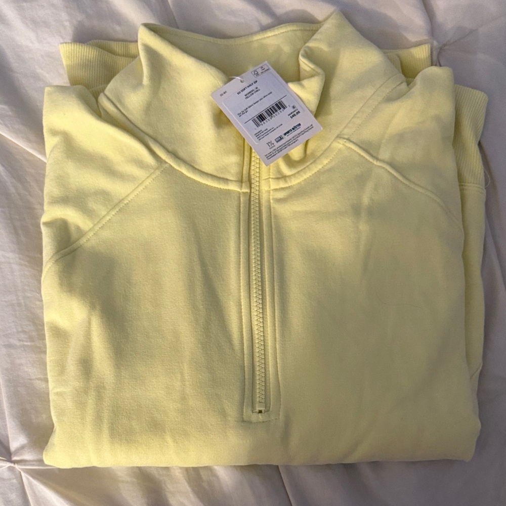 DSG Pale Yellow Half-Zip Turtleneck Pullover